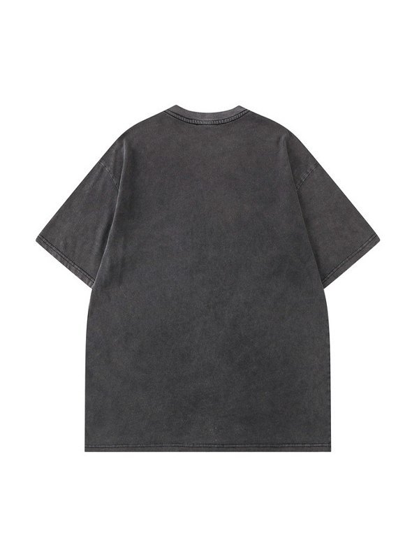 Kurzärmliges T-Shirt mit Vintage-Waschung und Grafik für Herren-1