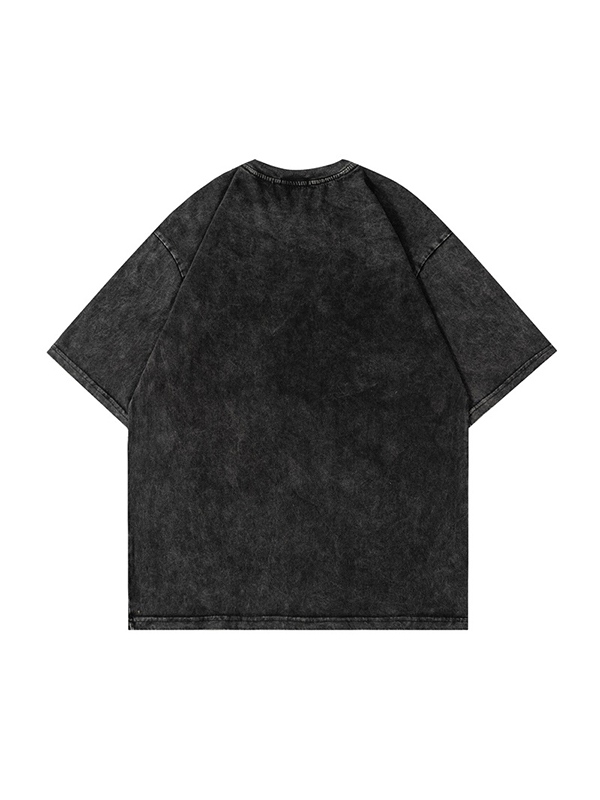 Herren Vintage Kurzarm Gang bedrucktes T-Shirt-1