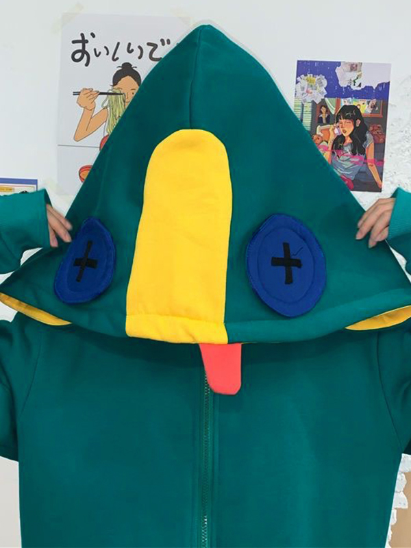 Übergroßer Kapuzenpullover mit Farbblock- und Splice-Patch-Dekor für Herren-2