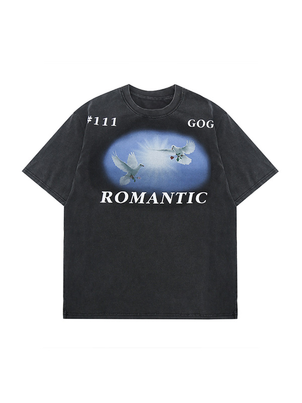 Kurzärmliges, übergroßes Distressed-T-Shirt für Herren-4
