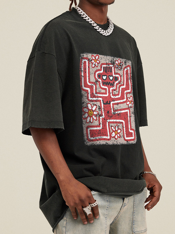 Trendy Oversized Kurzarm-T-Shirt für Herren-1