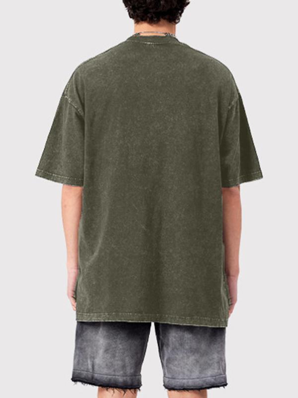 Übergroßes, kurzärmliges T-Shirt mit Kreuz-Print für Herren-1
