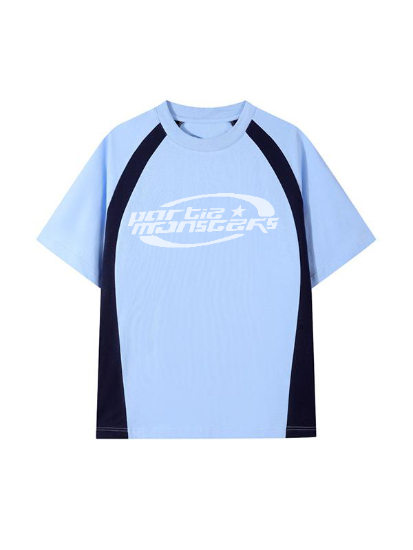 Übergroßes Kurzarm-T-Shirt in Kontrastfarbe für Herren-1