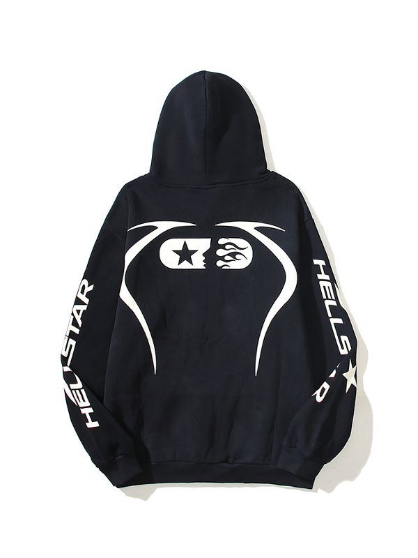 Bedruckter, übergroßer Langarm-Hoodie für Herren-1