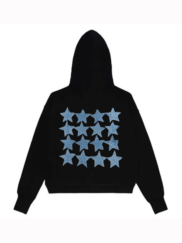 Übergroßer Hoodie mit Sternen-Print für Herren-1
