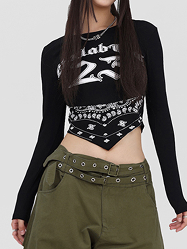 Langarm-T-Shirt mit Cashewnuss-Print-2