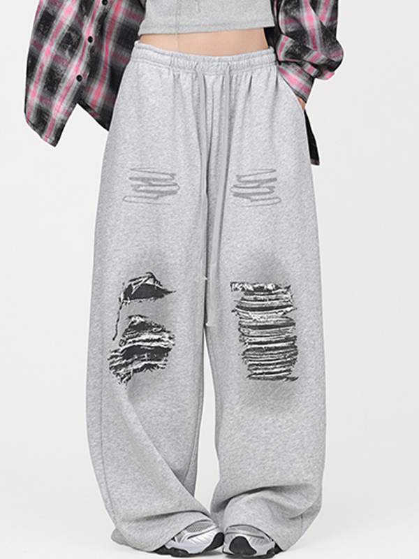 Street Offset – Jogginghose mit zerrissenem Muster-1