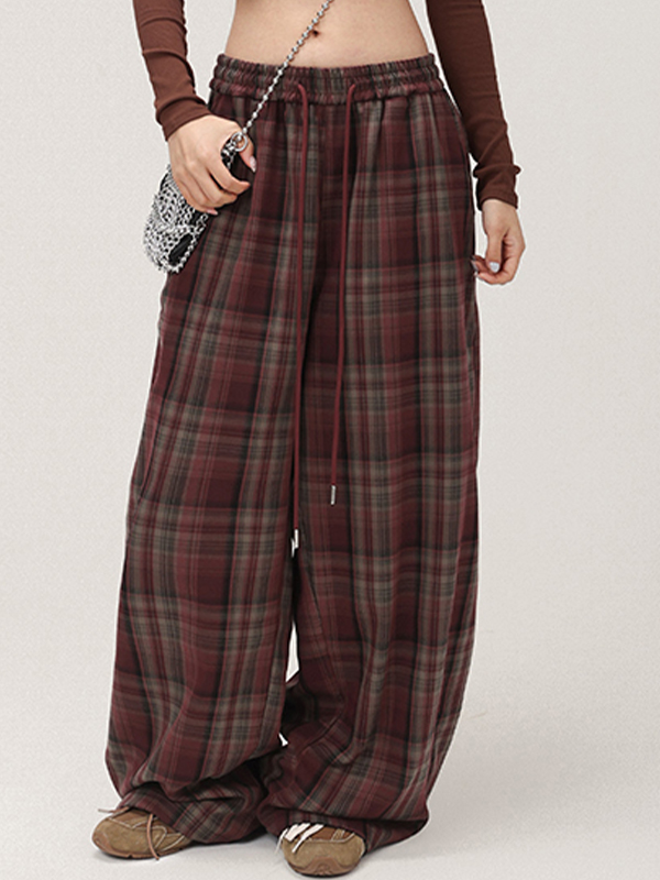 Karierte Baggy-Cargohose mit Fallschirmmuster-3