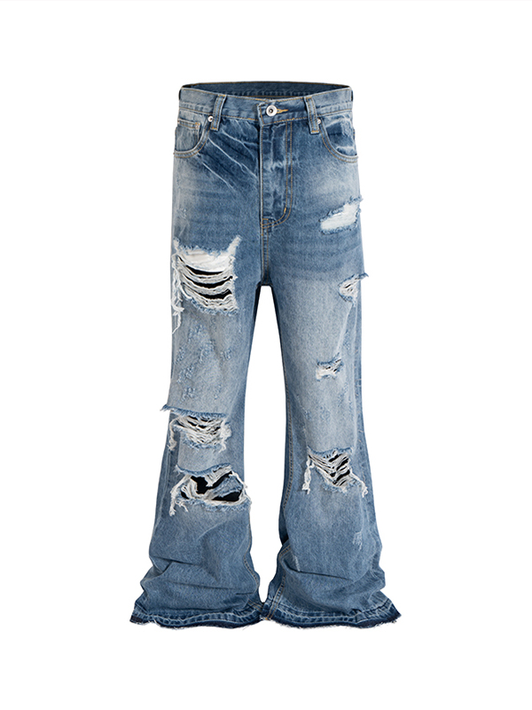 Lockere Jeans mit Whiskers-Muster für Herren-4
