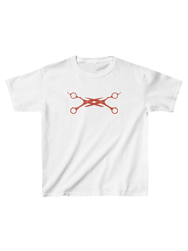 Kurzärmliges T-Shirt mit Musterdruck-1