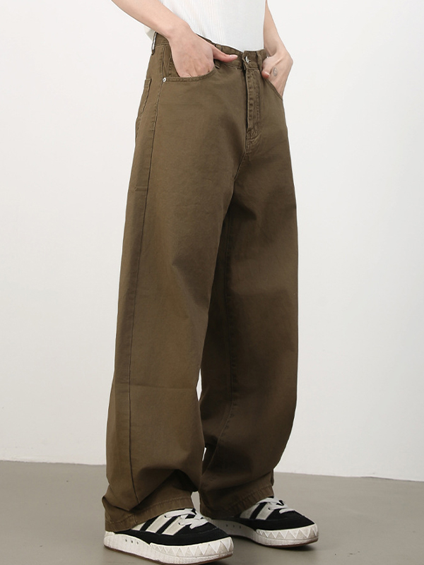 Lockere Jeans für Herren in Unifarben-1