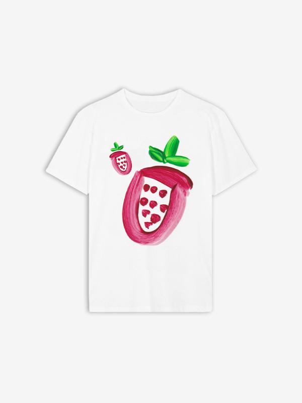 Übergroßes kurzärmliges T-Shirt mit Frucht-Print-1
