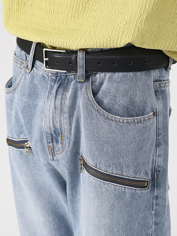 Herrenjeans mit verwaschenem und gealtertem Micro-Reißverschluss-2