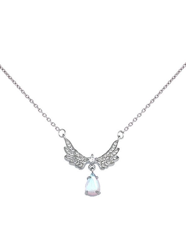 Strass-Fee-Flügel-Charme-Halskette-4