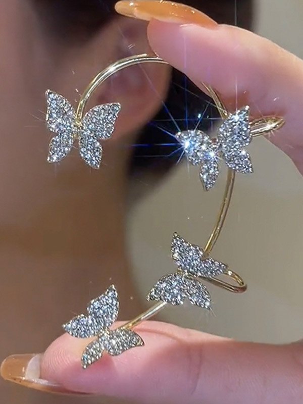 1 Paar Strass-Schmetterlings-Ohrmanschetten-2