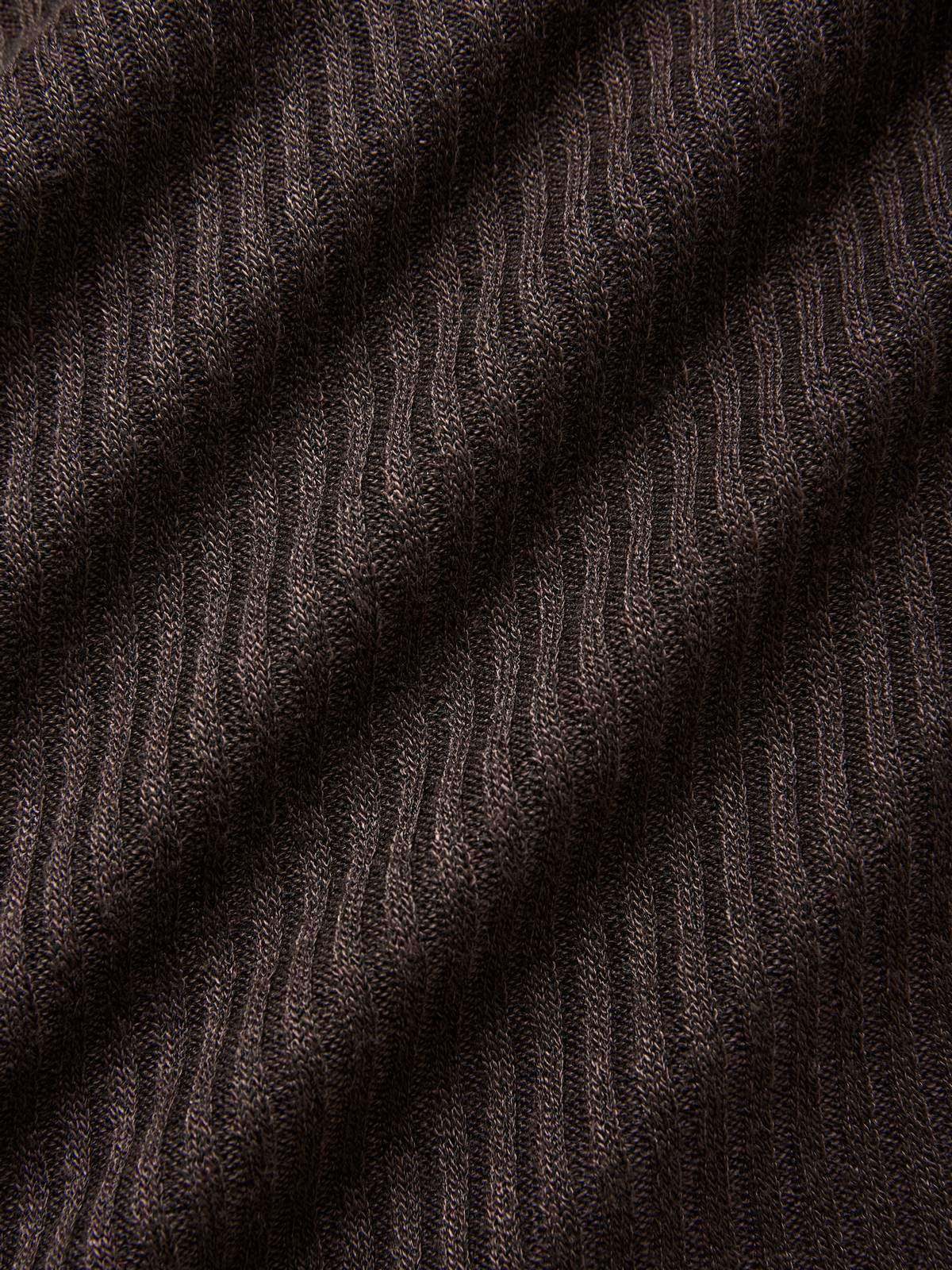 Langärmliges Stricktop mit Spitzeneinsatz und Knöpfen-6