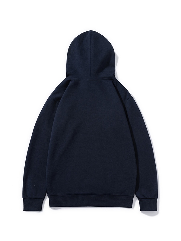 Einfarbiger, übergroßer Herren-Hoodie aus Twill mit Rundhalsausschnitt-1