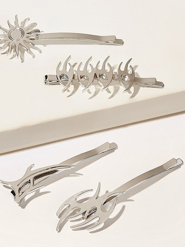 4pcs Punk Tribal Flamme Haarspange-2