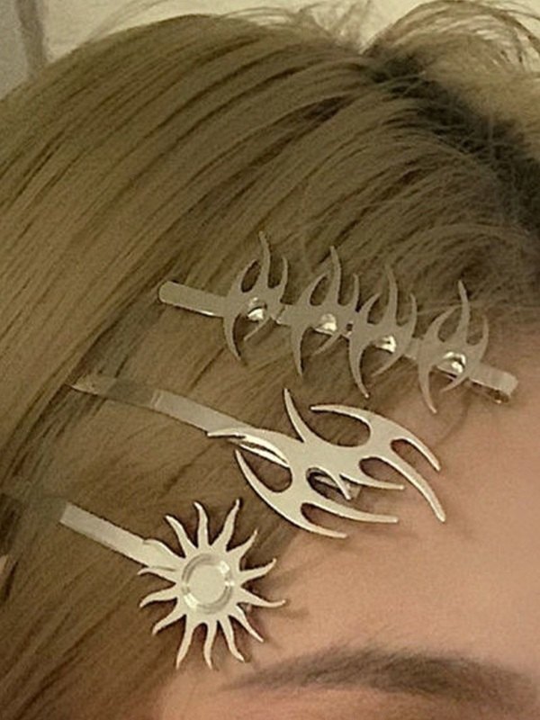 4pcs Punk Tribal Flamme Haarspange-1