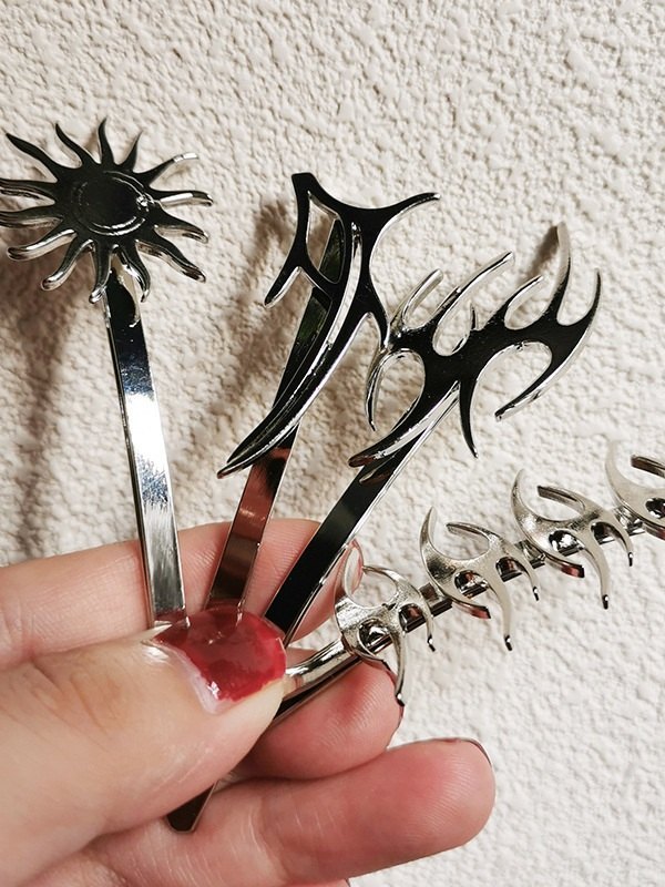 4pcs Punk Tribal Flamme Haarspange-3