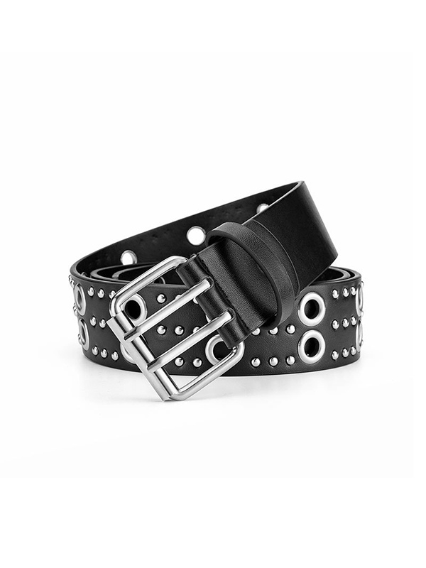 Gürtel mit Ösenschnalle im Punk-Nieten-Design-1