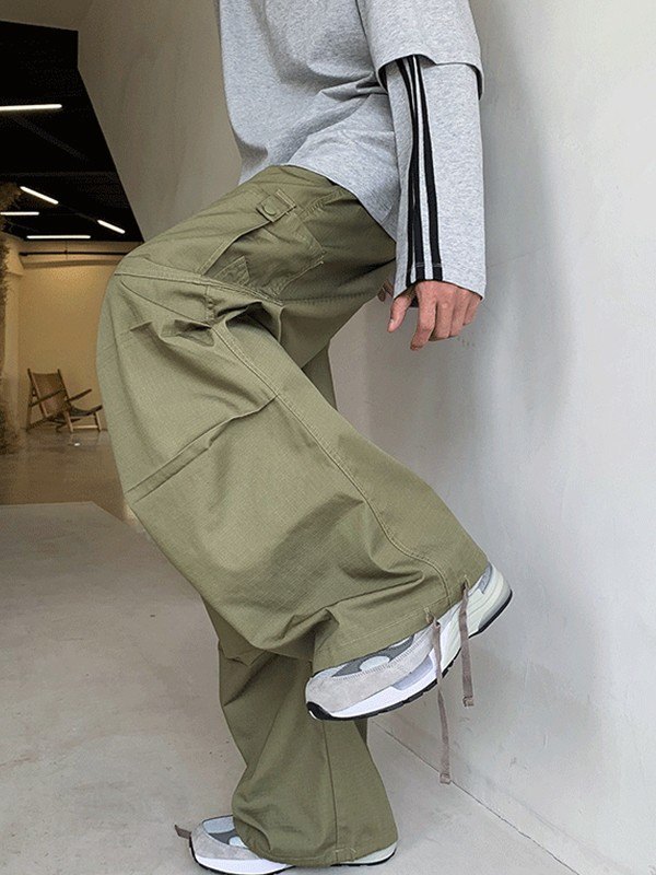 Geraffte Cargohose mit geradem Bein für Herren-3