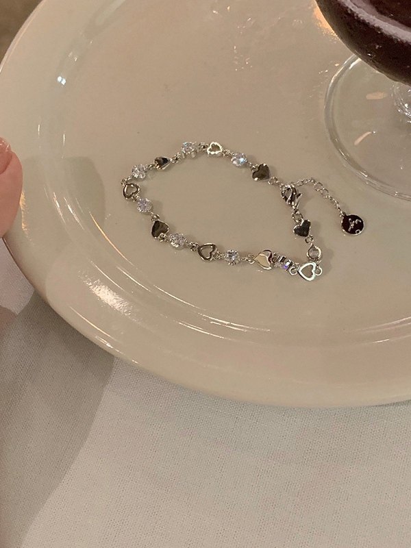 Strass-Herz-Charme-Armband-4