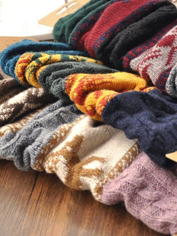 Weihnachtlicher Jacquard-Strickbeinwärmer-2