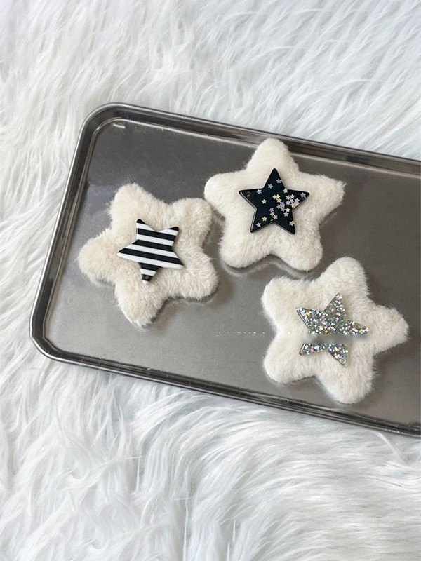 Glitter Star Fuzzy Haarspange-1