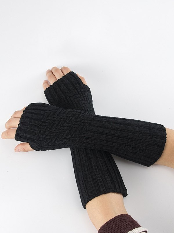 Armstulpen aus Jacquard-Rippstrick ohne Finger-2