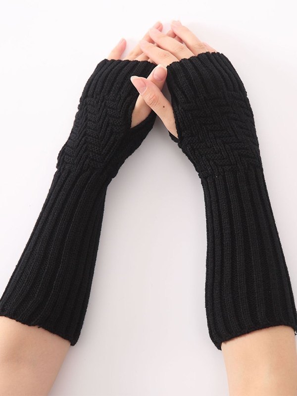 Armstulpen aus Jacquard-Rippstrick ohne Finger-1