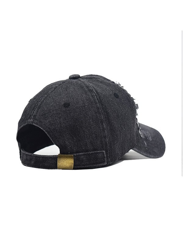 Vintage Wash Distressed Denim Baseball Cap-2
