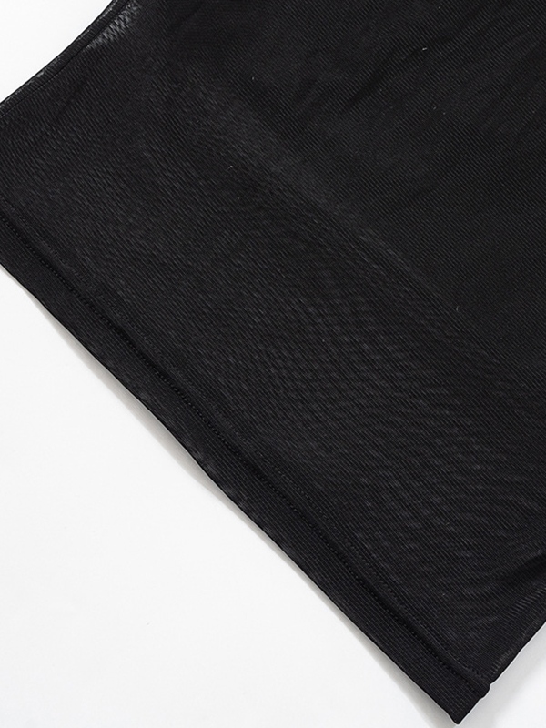 Schwarz getäfeltes Bandeau-Oberteil aus Mesh-6