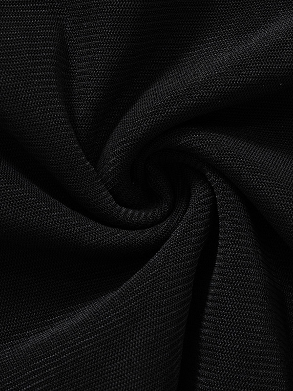 Schwarz getäfeltes Bandeau-Oberteil aus Mesh-7