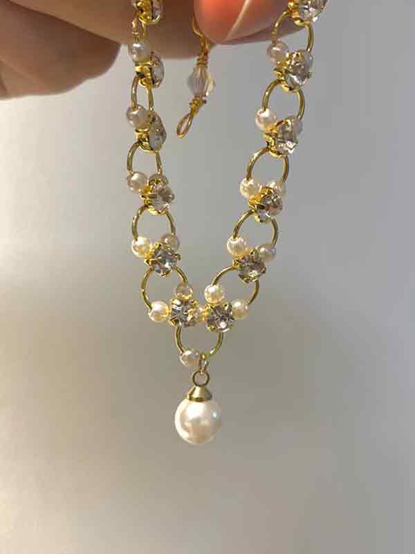 Armband mit Diamant-Perlendekor-Anhänger-3