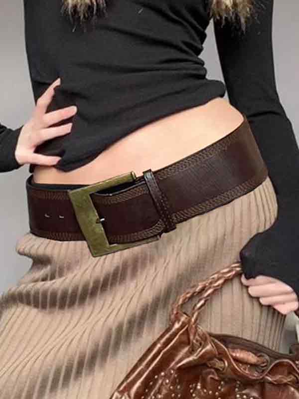 Gürtel mit Schnalle im Vintage-Stichdesign-1
