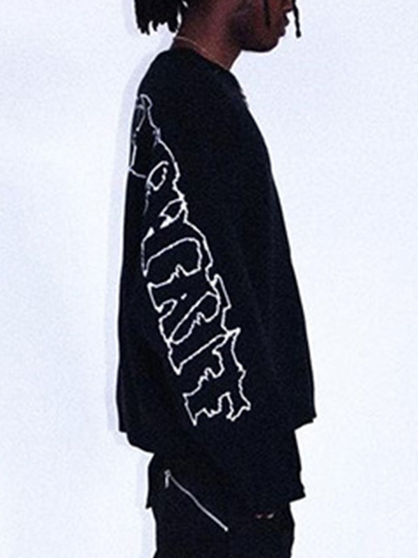 Hip-Pop-Pullover mit Rundhalsausschnitt für Herren-3