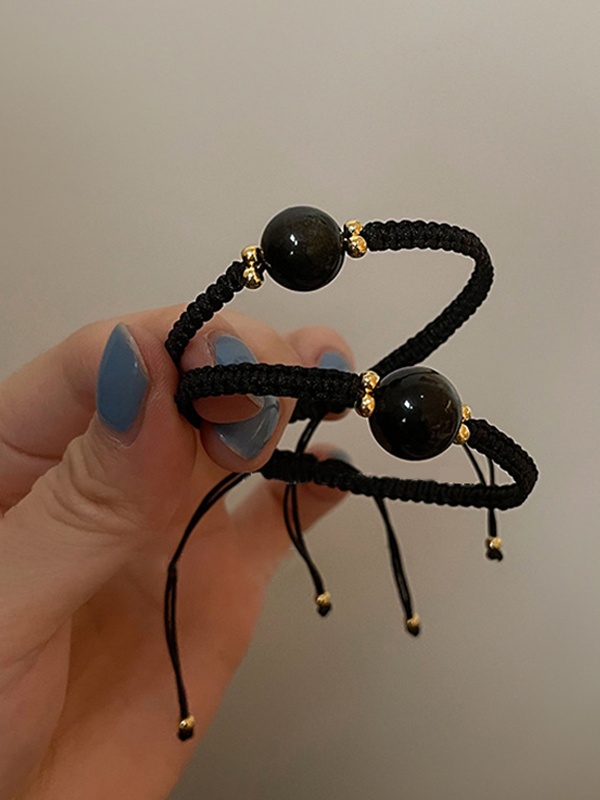 Geflochtenes Obsidian-Spleißarmband im Paar-Stil-2