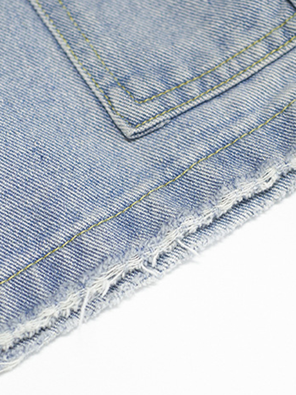Lockere Shorts aus gewaschenem Denim mit großen Taschen für Herren-3