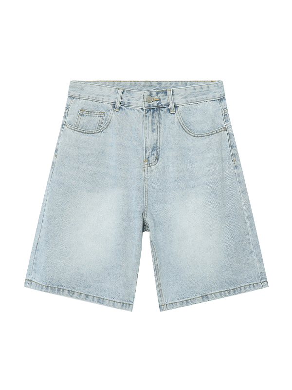 Lockere Retro-Jeansshorts im Used-Look für Herren-5