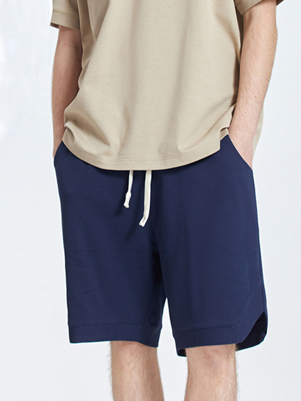 Schlichte, lässige Shorts mit weitem Bein für Herren-1